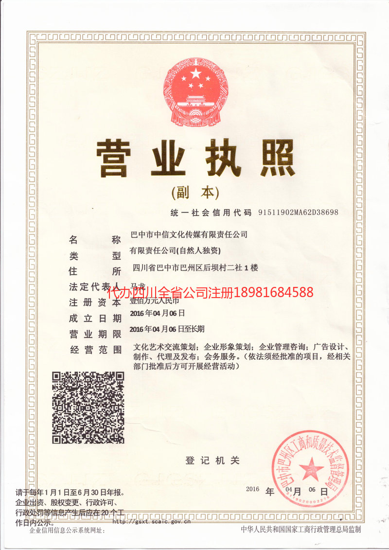 乐山乐山中信文化传媒有限责任公司